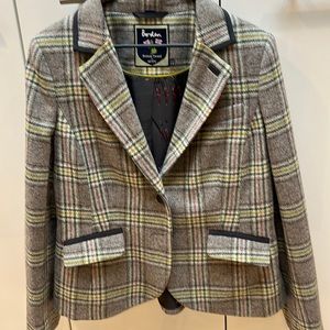 Boden British Tweed Blazer, gray multi, size 12.